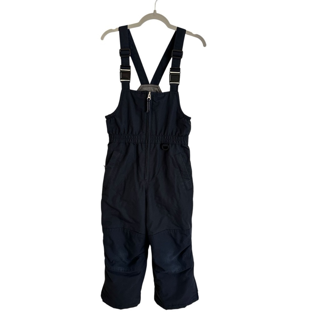 Lands End Kids size 6 Navy Blue Full Ski Snow Bibs Winter Reinforced Adjustable